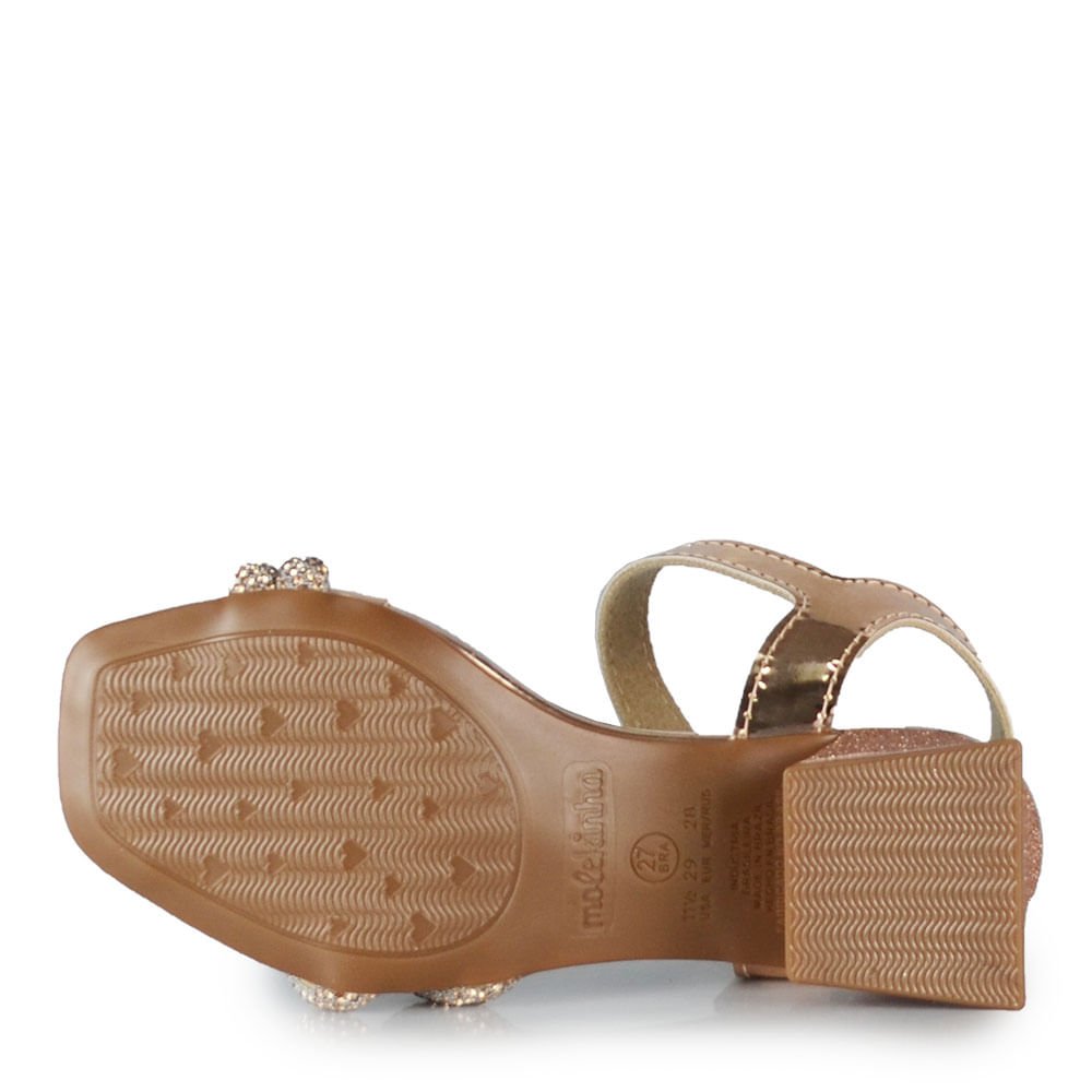 Sandália Salto Baixo Infantil Molekinha Feminina 2347.107 Rosé Gold 5