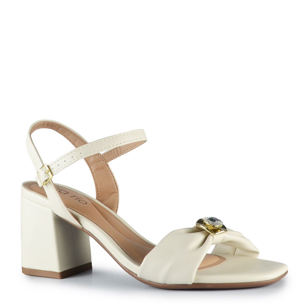 Sandália Salto Bloco Beira Rio Feminina 8436.254 Branco 2