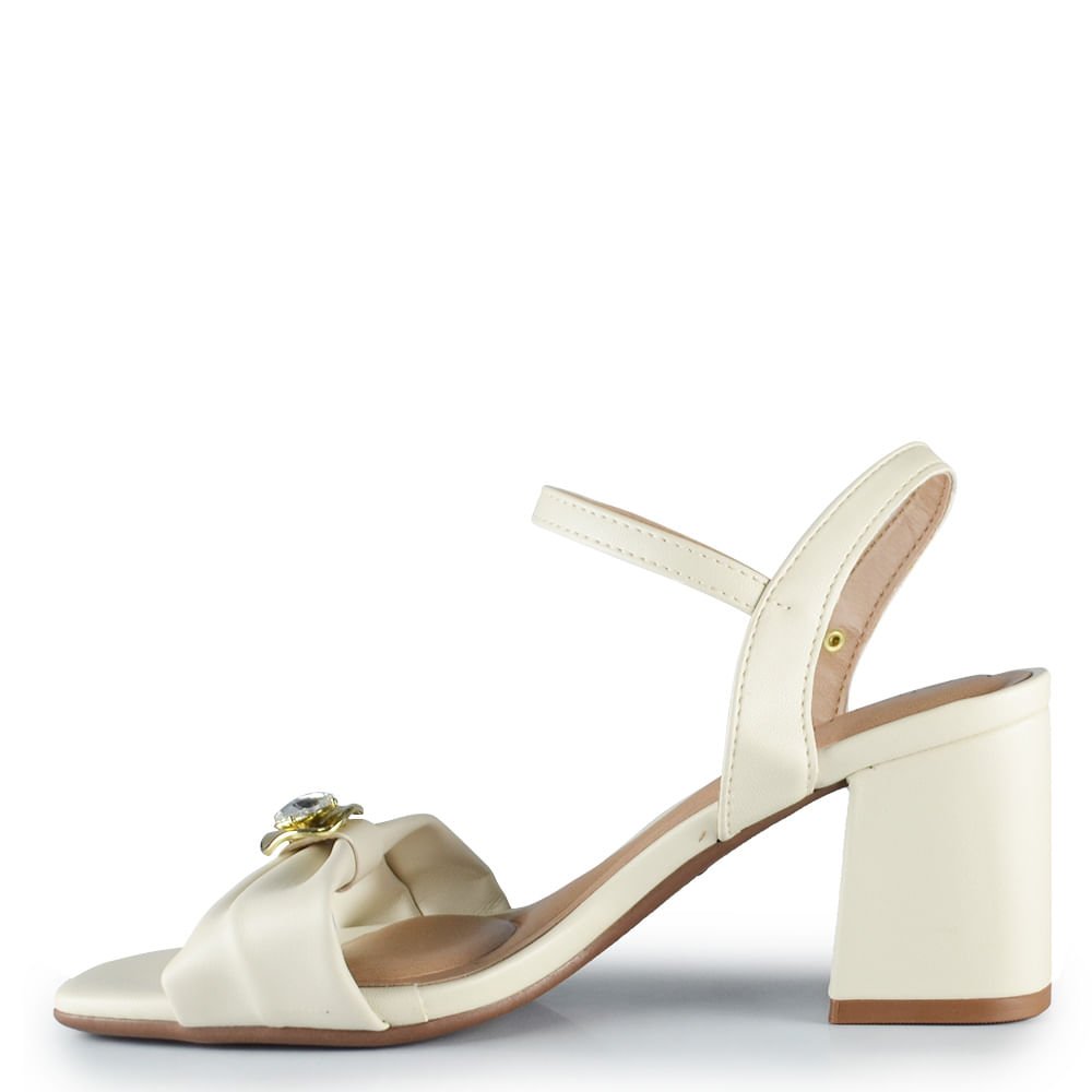 Sandália Salto Bloco Beira Rio Feminina 8436.254 Branco 3