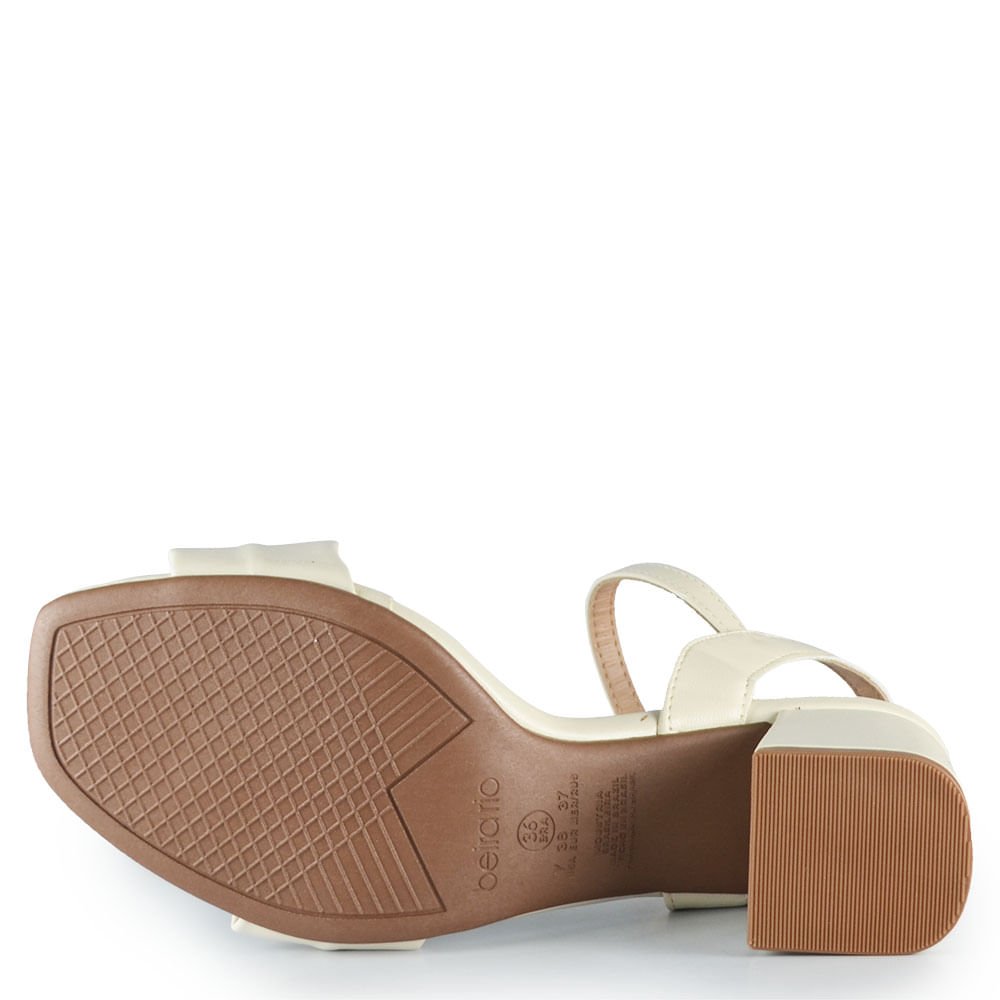 Sandália Salto Bloco Beira Rio Feminina 8436.254 Branco 5