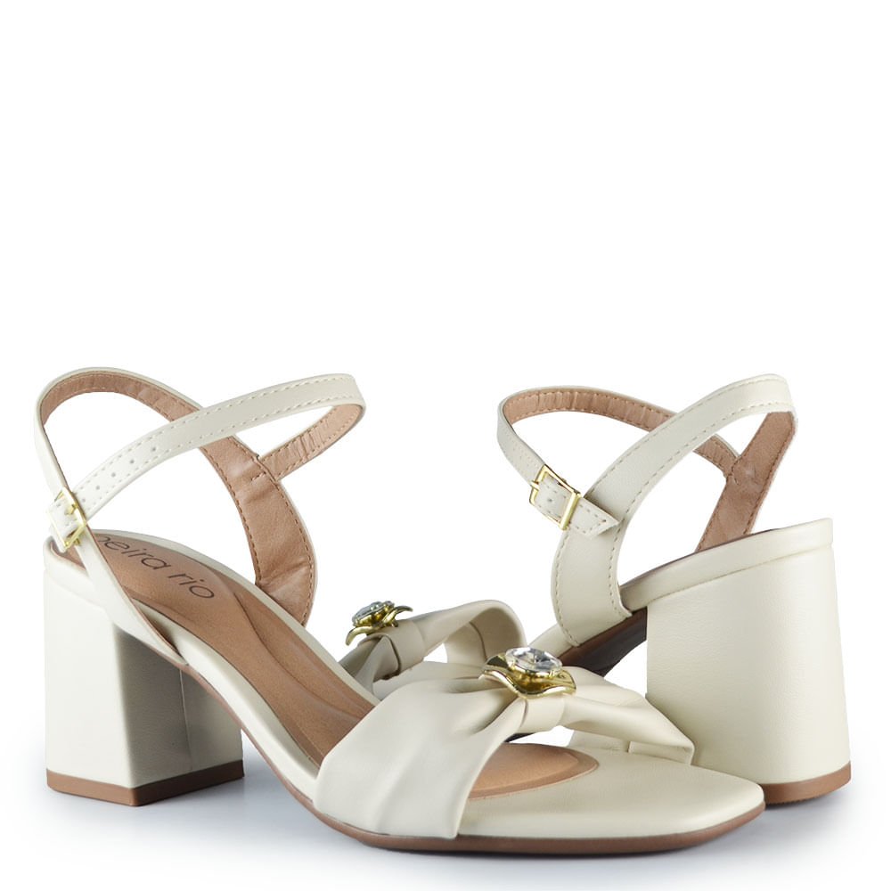 Sandália Salto Bloco Beira Rio Feminina 8436.254 Branco 6
