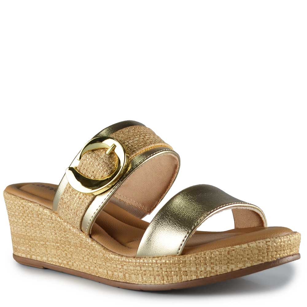 Tamanco Comfortflex Feminino 2653402 Dourado 2