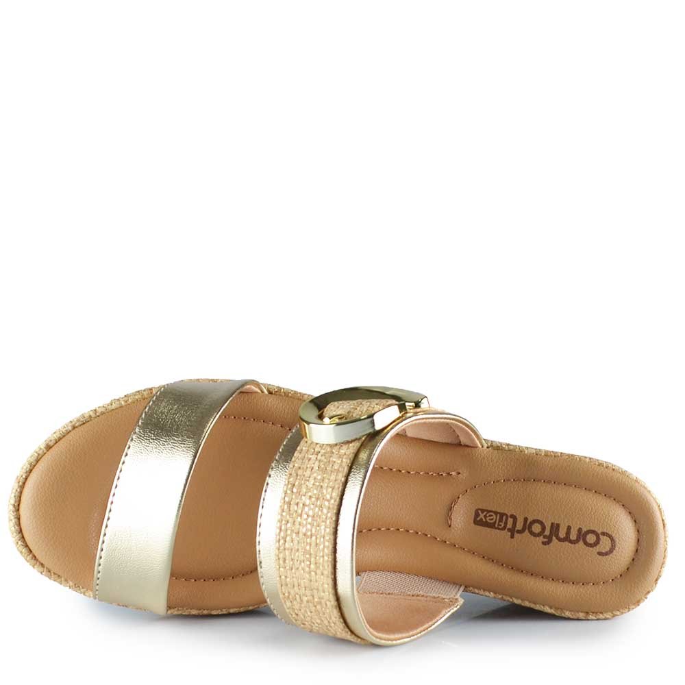 Tamanco Comfortflex Feminino 2653402 Dourado 4