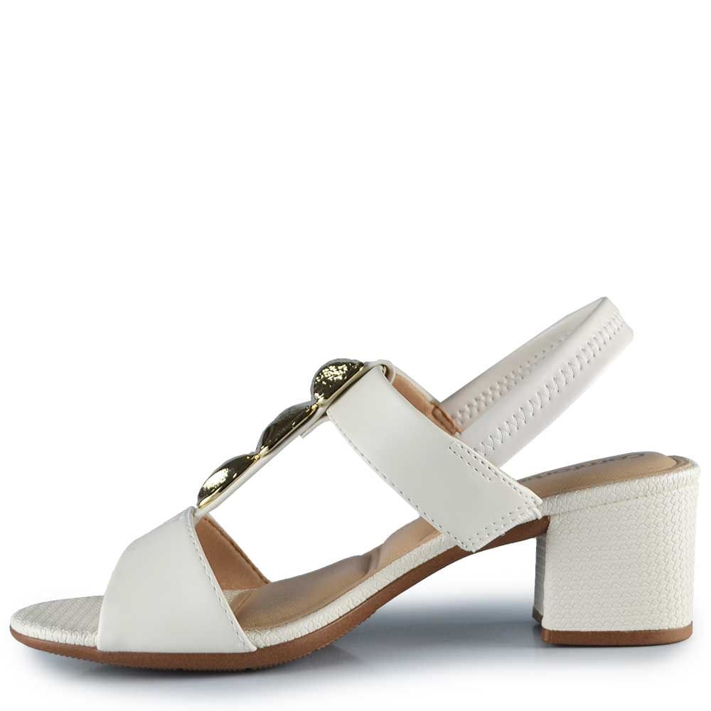Sandália Salto Bloco Comfortflex Feminina 2657403 Branco 3