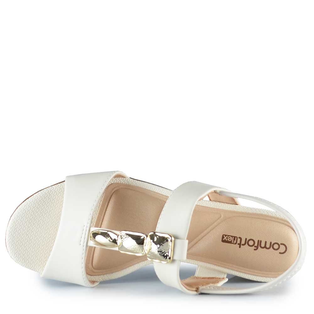 Sandália Salto Bloco Comfortflex Feminina 2657403 Branco 4