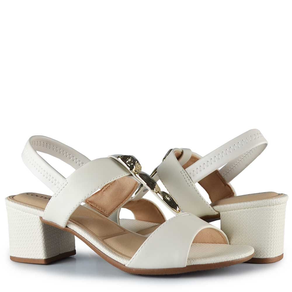 Sandália Salto Bloco Comfortflex Feminina 2657403 Branco 6
