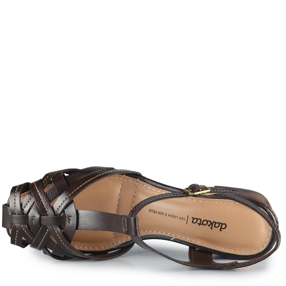 Sandália Salto Bloco Dakota Feminina D2364 Marrom 4