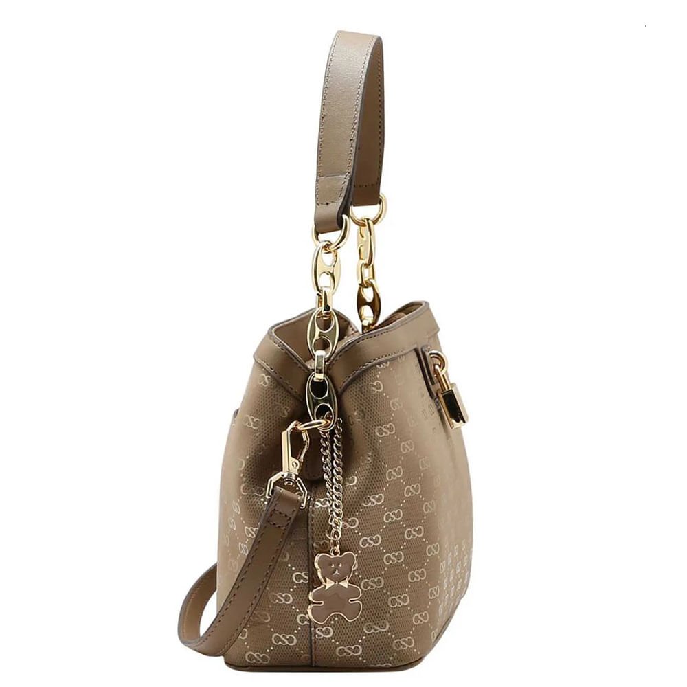 Bolsa Chenson Feminina Shine Monograma CG85799 Bege 3