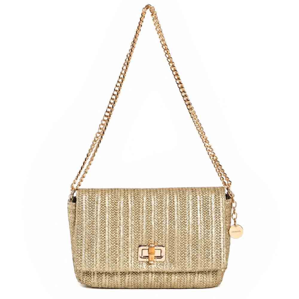 Bolsa Via Marte Feminina Crossbody B1-412-01 Dourado 4