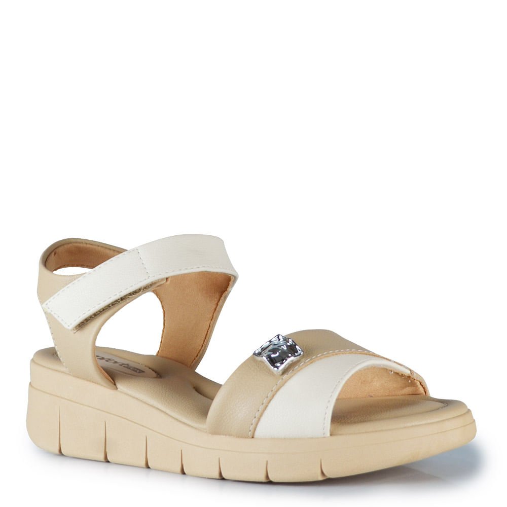 Sandália Anabela Comfortflex Feminina 2687405 Bege 2