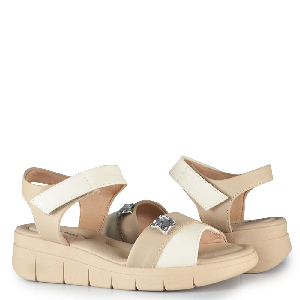 Sandália Anabela Comfortflex Feminina 2687405 Bege 6