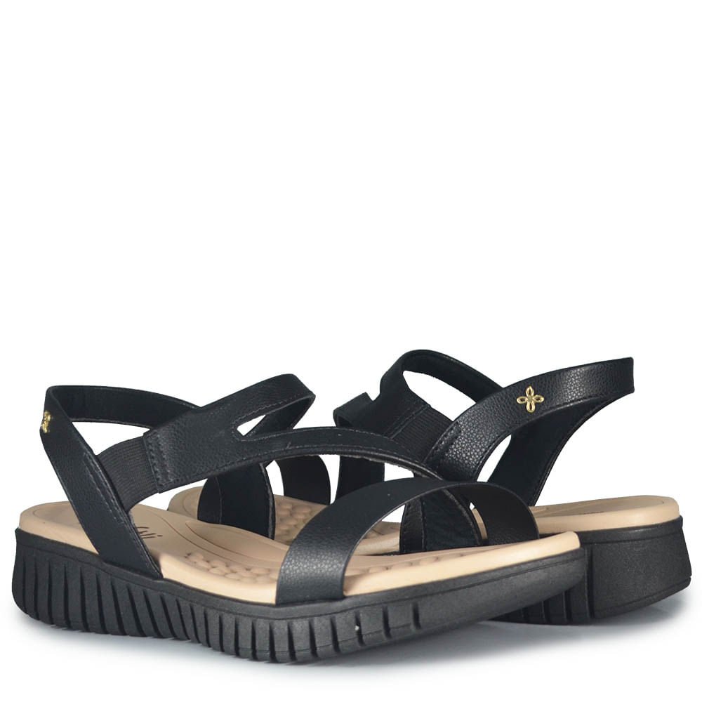Sandália Papete Soft Li Feminina 10027.10305 Preto 6