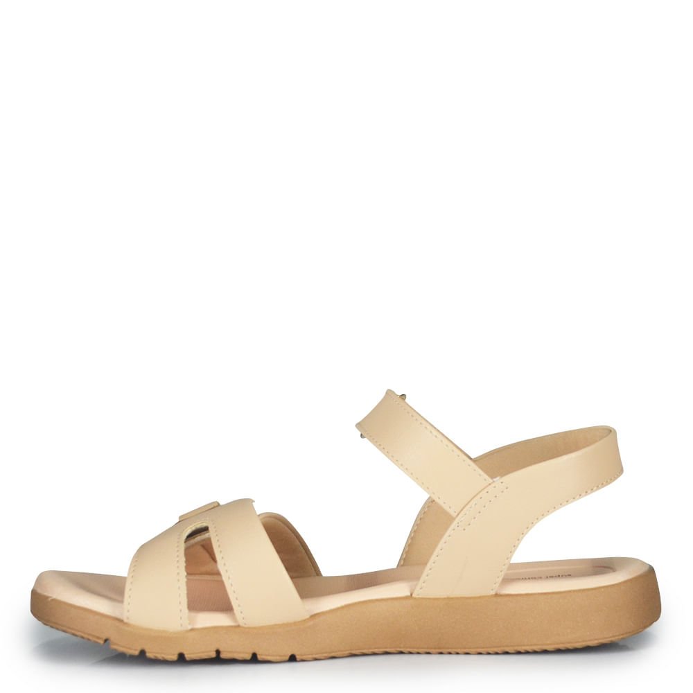 Sandália Papete Soft Li Feminina 10071.10666 Creme 3