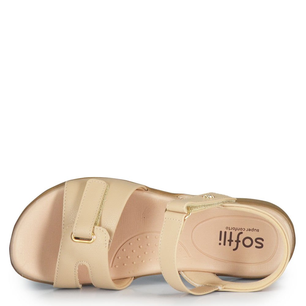Sandália Papete Soft Li Feminina 10071.10666 Creme 4