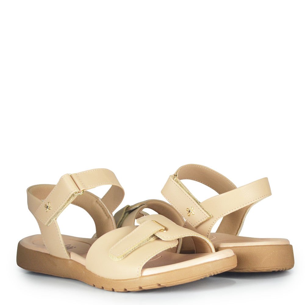 Sandália Papete Soft Li Feminina 10071.10666 Creme 6