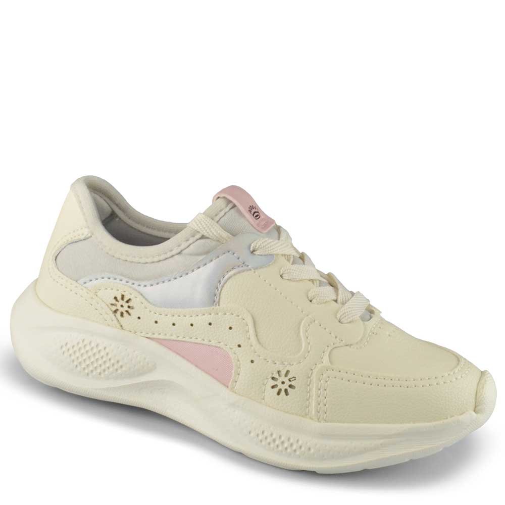 Tênis Casual  Pink Cats Infantil Feminino V5822 Off-white 2