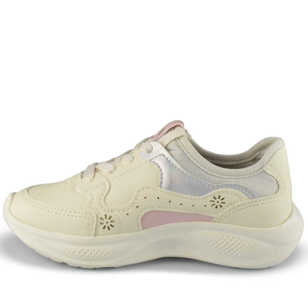 Tênis Casual  Pink Cats Infantil Feminino V5822 Off-white 3