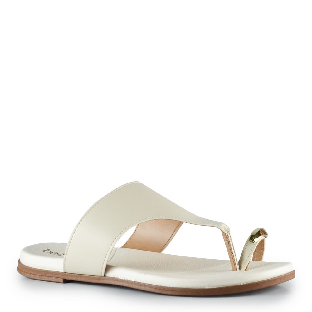 Sandália Rasteira Beira Rio Feminina 8507.230 Off-white 2