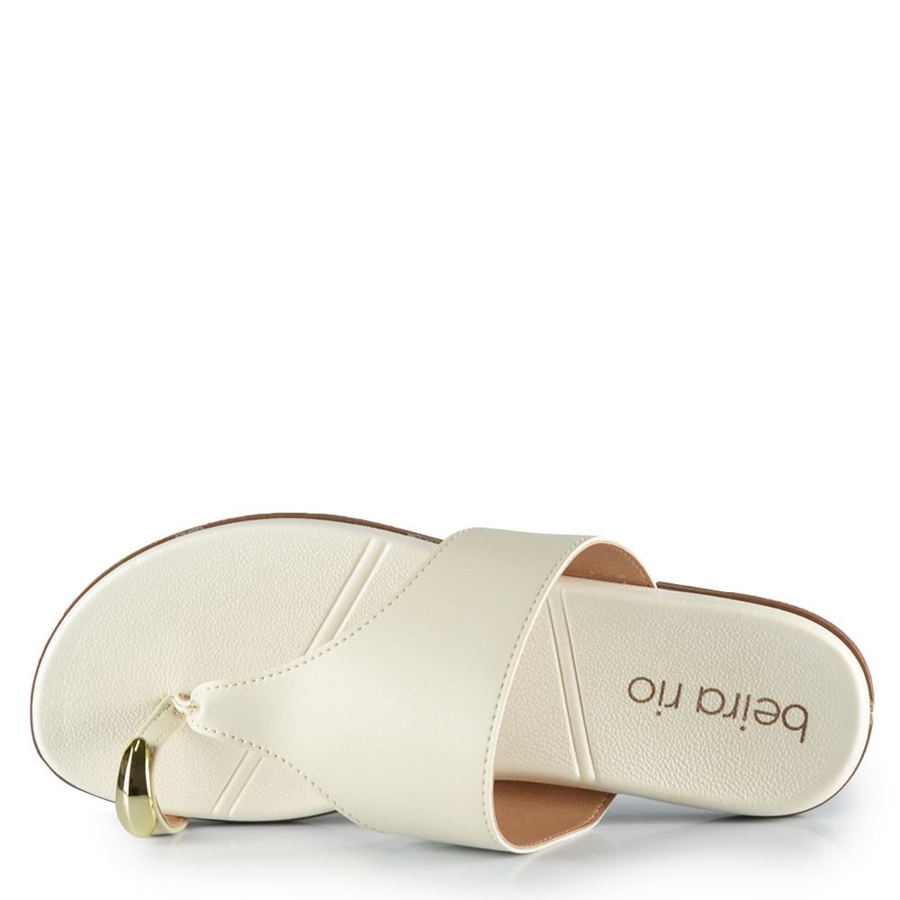 Sandália Rasteira Beira Rio Feminina 8507.230 Off-white 4