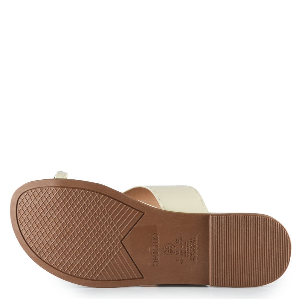 Sandália Rasteira Beira Rio Feminina 8507.230 Off-white 5