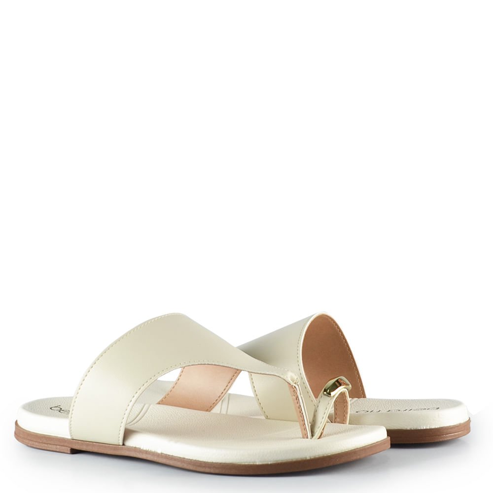 Sandália Rasteira Beira Rio Feminina 8507.230 Off-white 6