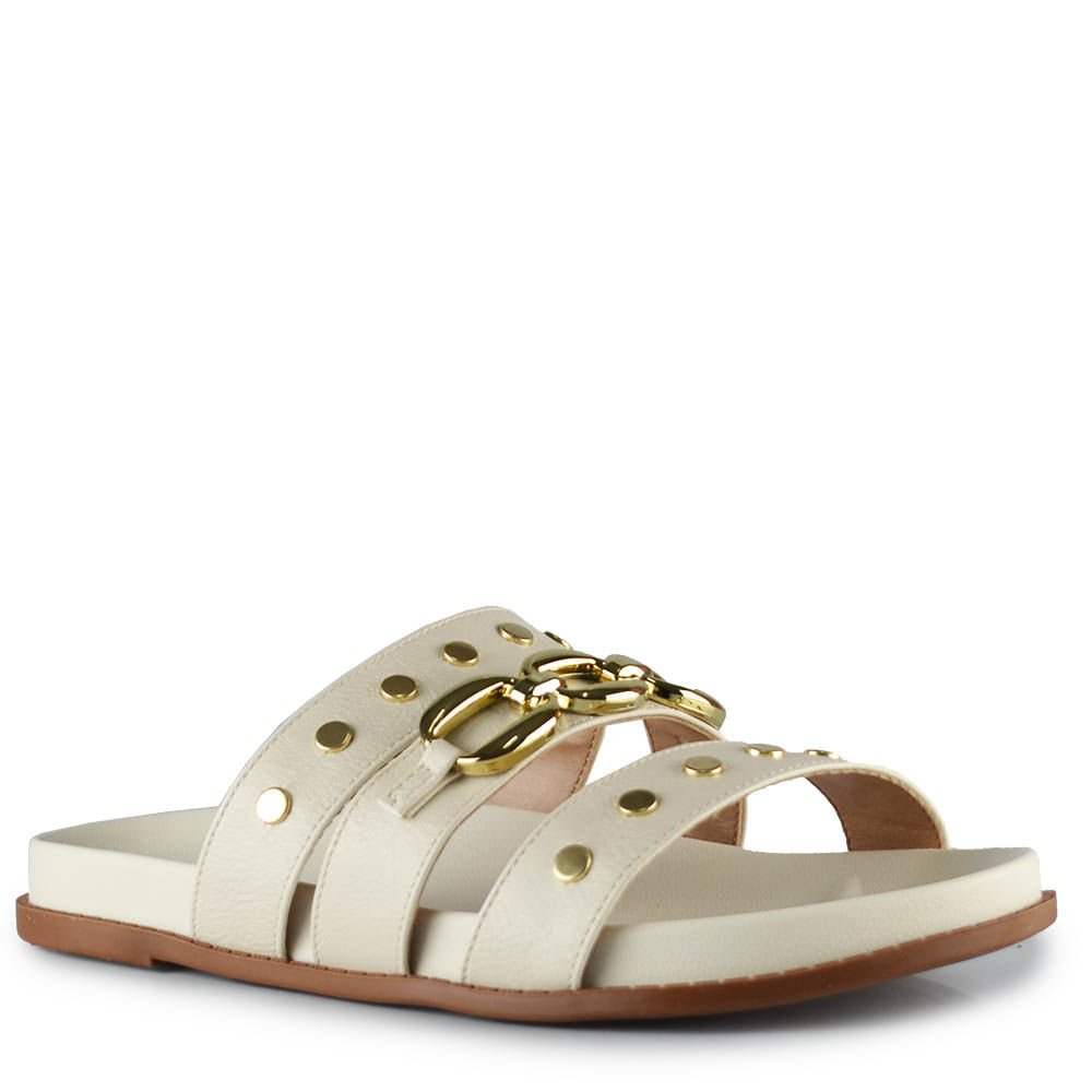 Sandália Papete Beira Rio Feminina 8578.102 Off-white 2