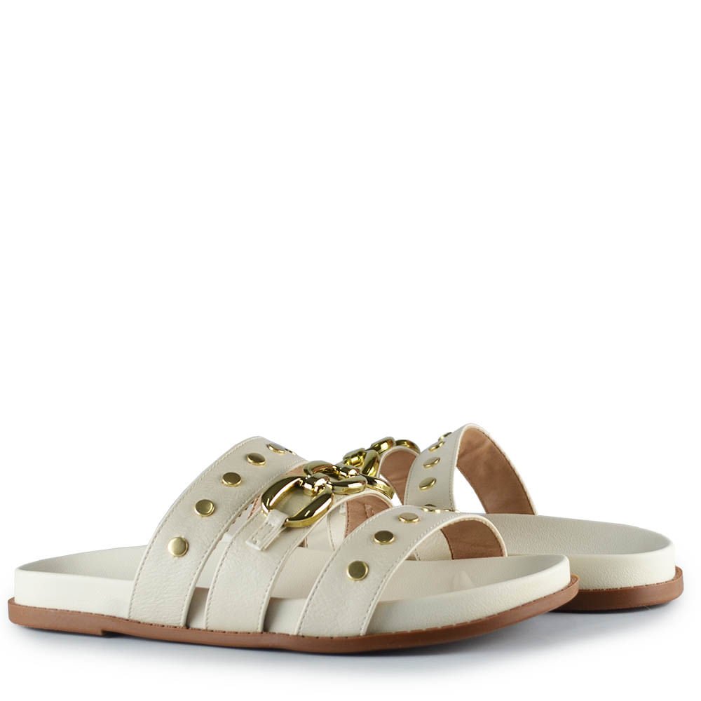 Sandália Papete Beira Rio Feminina 8578.102 Off-white 6