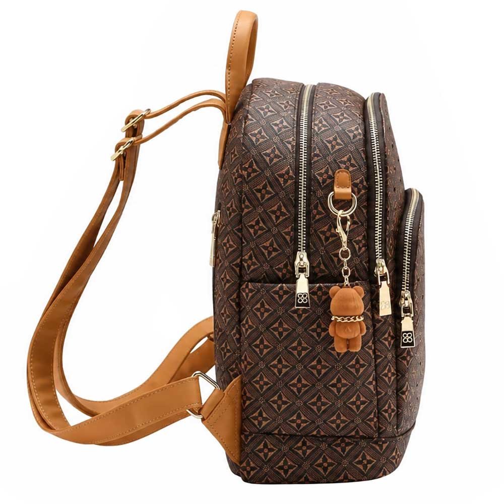 Mochila Chenson Feminina Monograma Cristal CG85744 Marrom 3