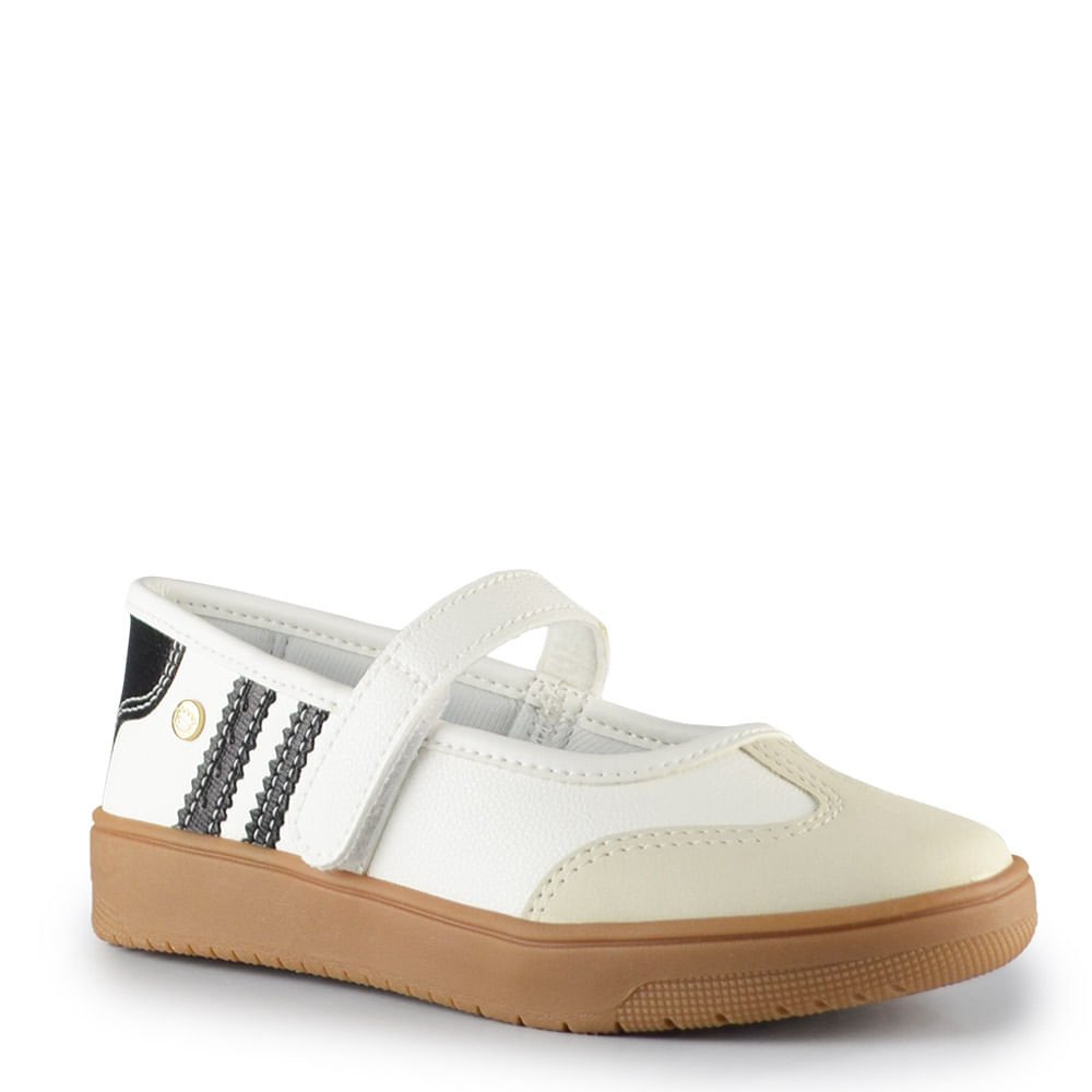 Tênis Mary Jane Juvenil Pink Cats Feminino V6825 Off-white 2
