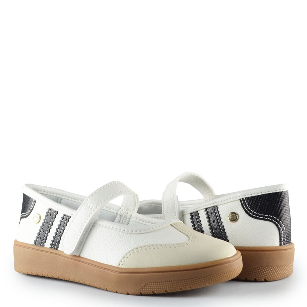 Tênis Mary Jane Juvenil Pink Cats Feminino V6825 Off-white 6
