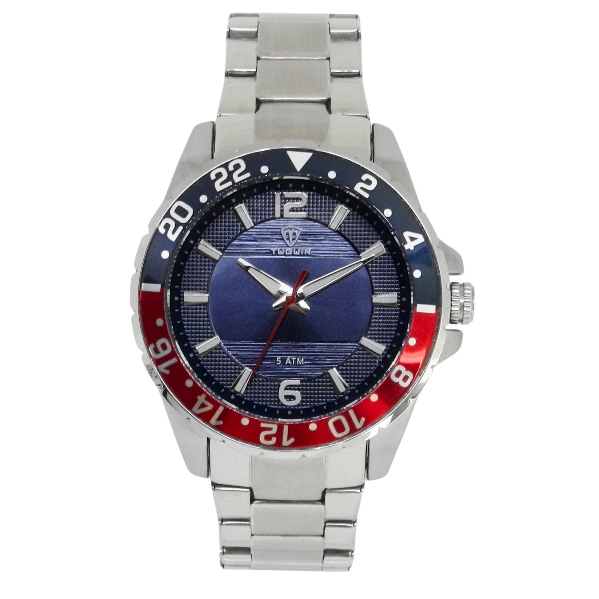 Relógio Masculino Tuguir Analógico 2399 Prata e Vermelho