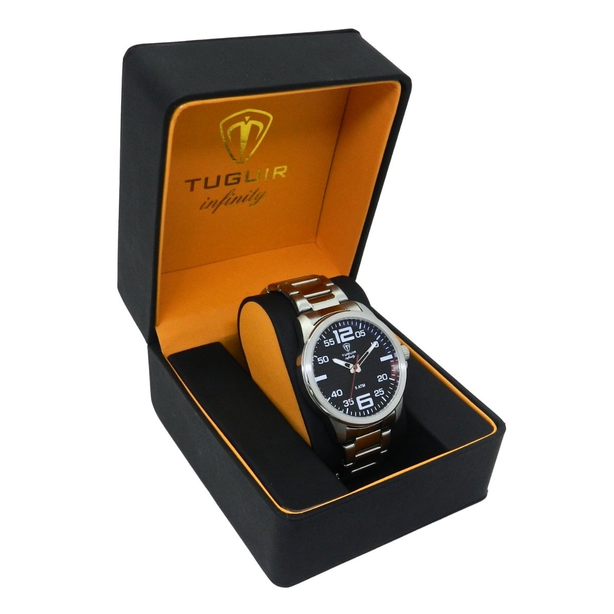 Relógio Masculino de Aço Tuguir Analógico Infinity 9169A Prata e Preto Prata 3