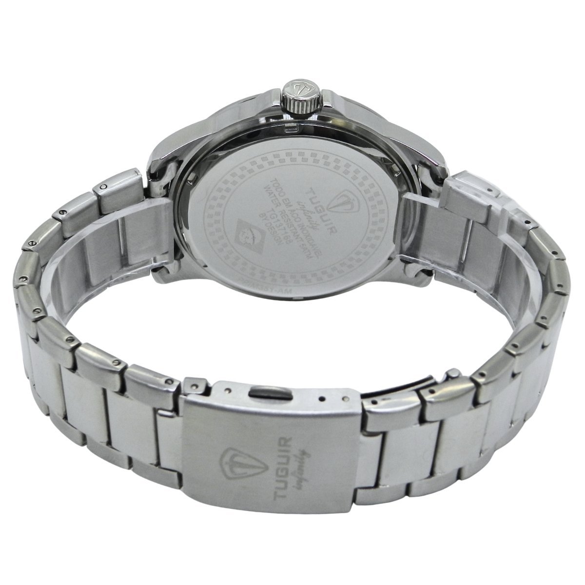 Relógio Masculino de Aço Tuguir Analógico Infinity 9169A Prata e Preto Prata 6