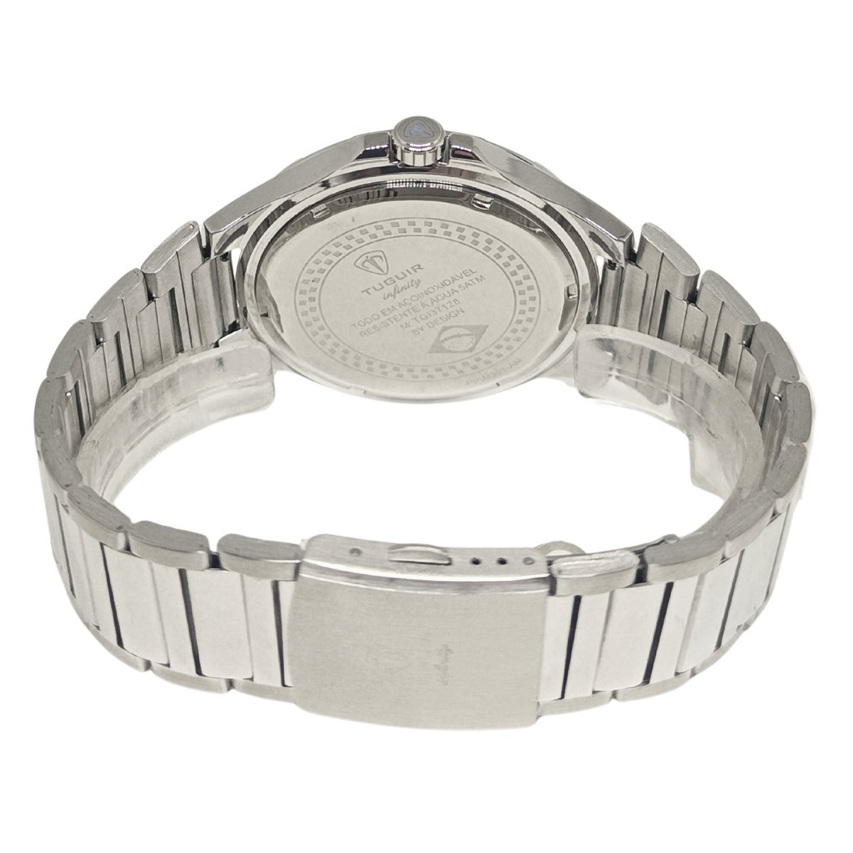 Relógio Masculino de Aço Tuguir Infinity Analógico 23-2238 Prata e Branco e Vermelho Prata 5