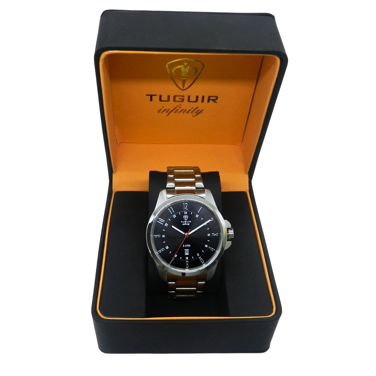 Relógio Masculino de Aço Tuguir Analógico Infinity 6117H Prata e Preto Prata 2