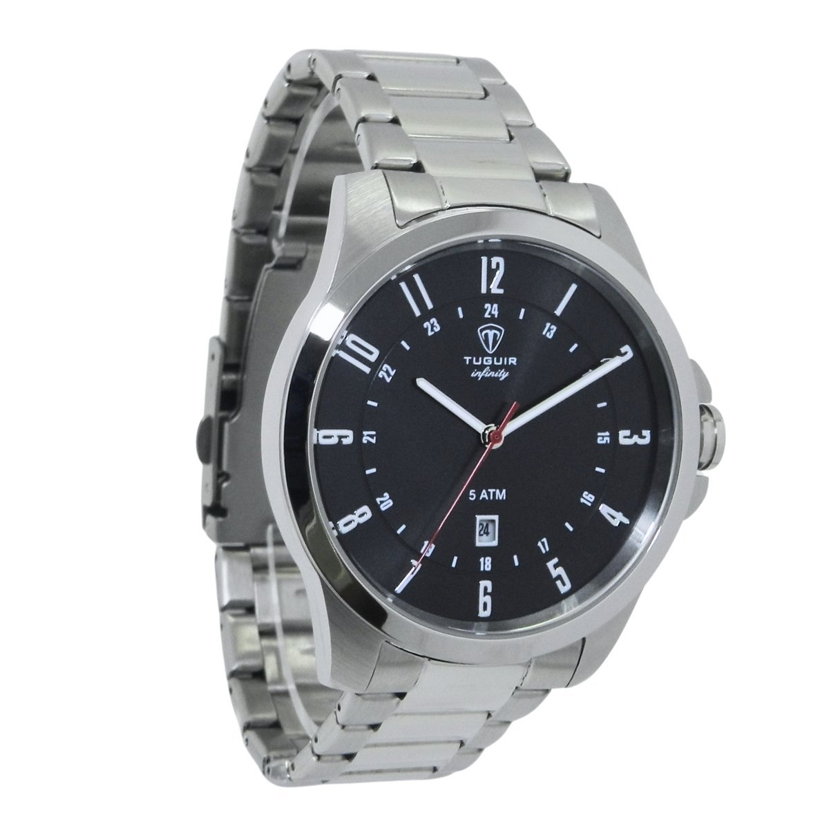 Relógio Masculino de Aço Tuguir Analógico Infinity 6117H Prata e Preto Prata 4