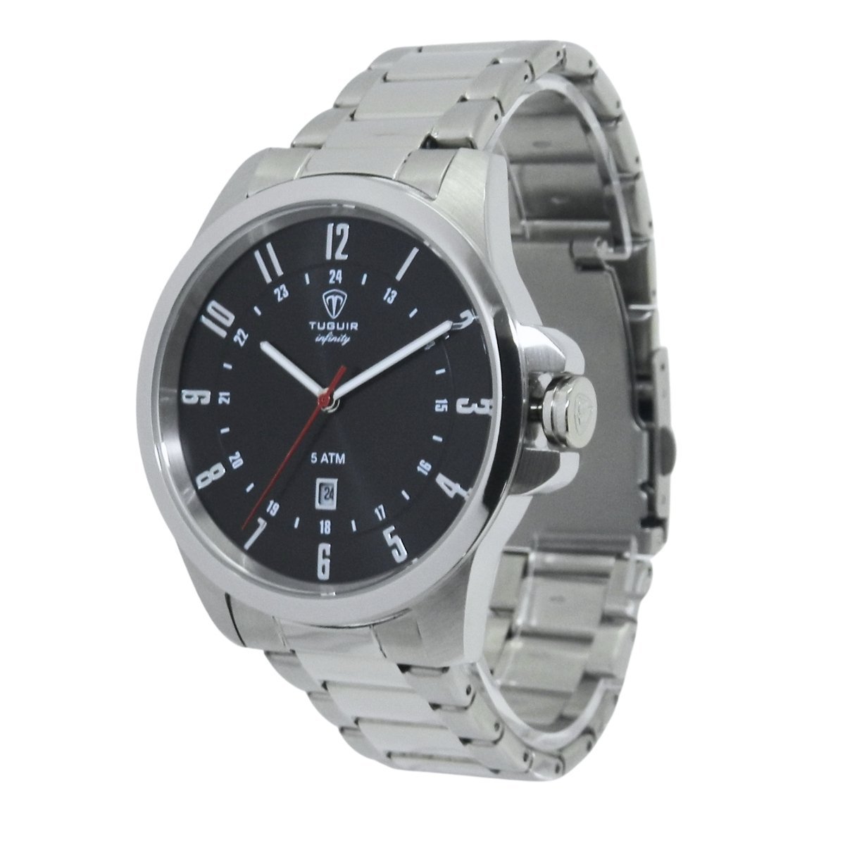 Relógio Masculino de Aço Tuguir Analógico Infinity 6117H Prata e Preto Prata 5