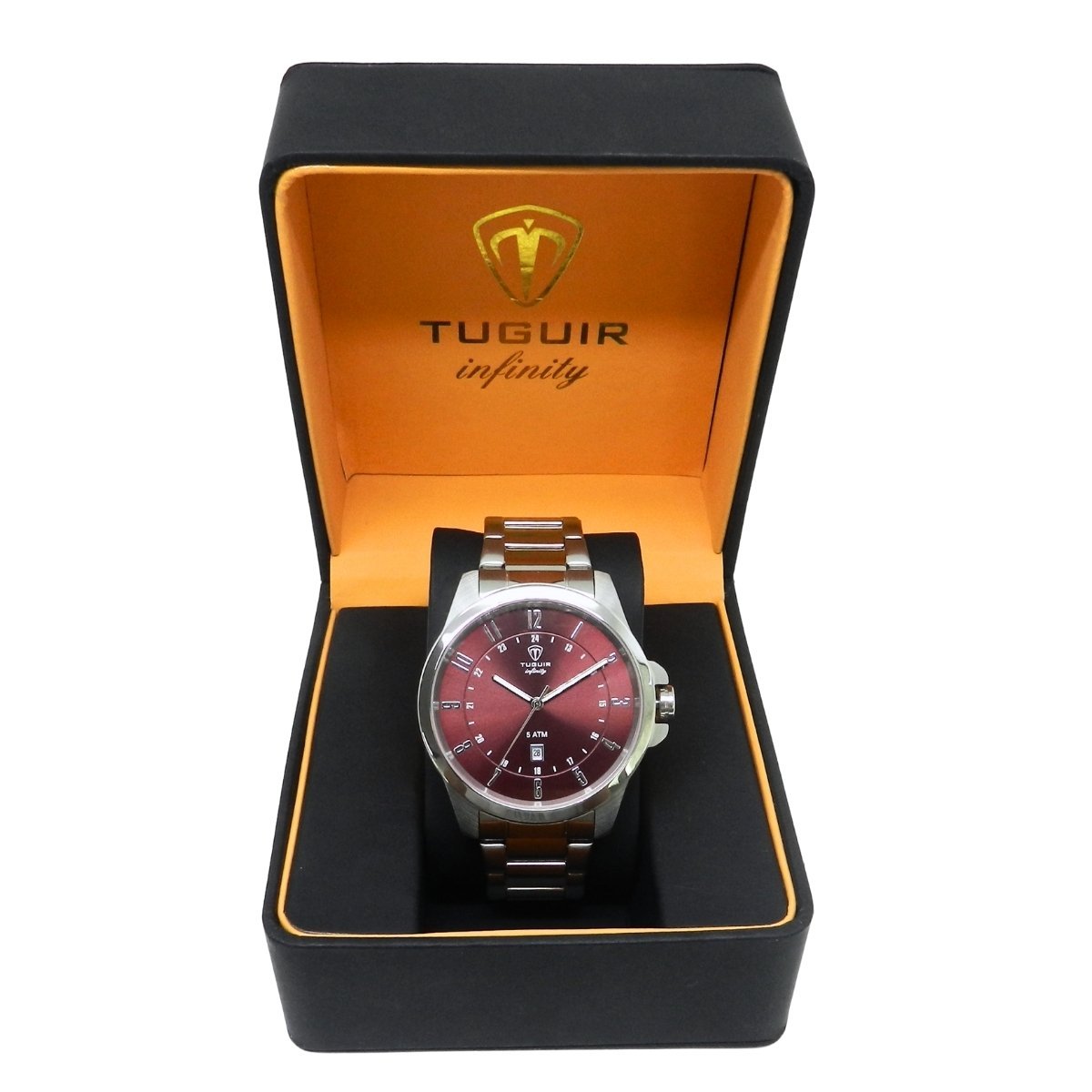 Relógio Masculino de Aço Tuguir Analógico Infinity 6117H Prata e Vermelho Prata 2