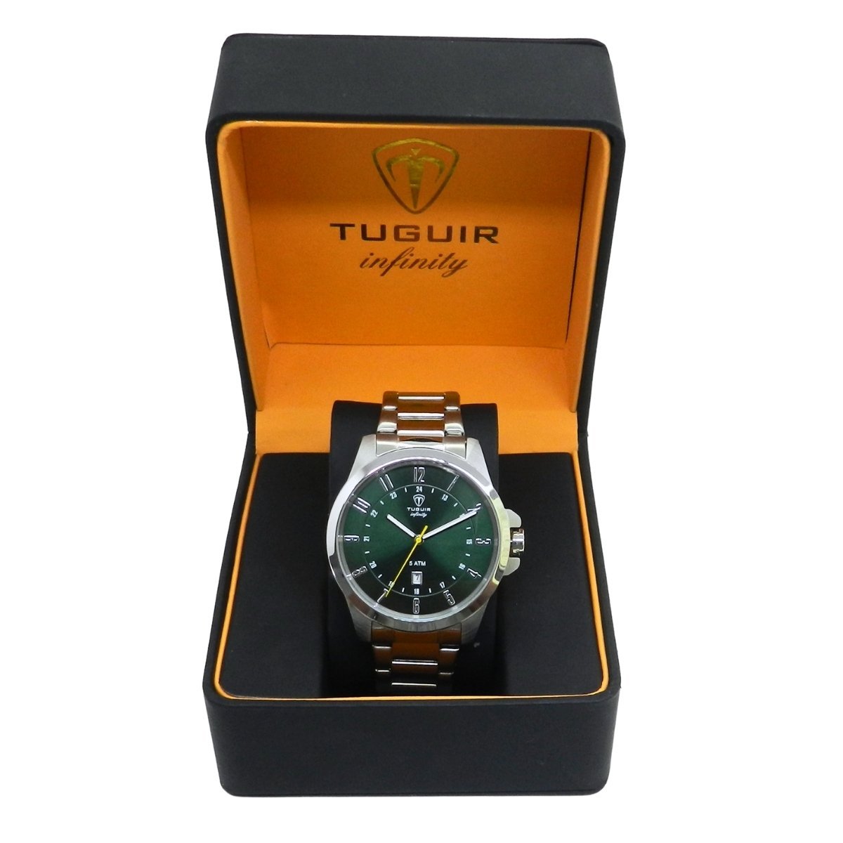 Relógio Masculino de Aço Tuguir Analógico Infinity 6117H Prata e Verde Prata 2