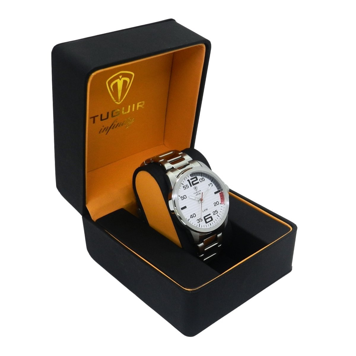 Relógio Masculino de Aço Tuguir Analógico Infinity 9169A Prata e Branco Prata 3