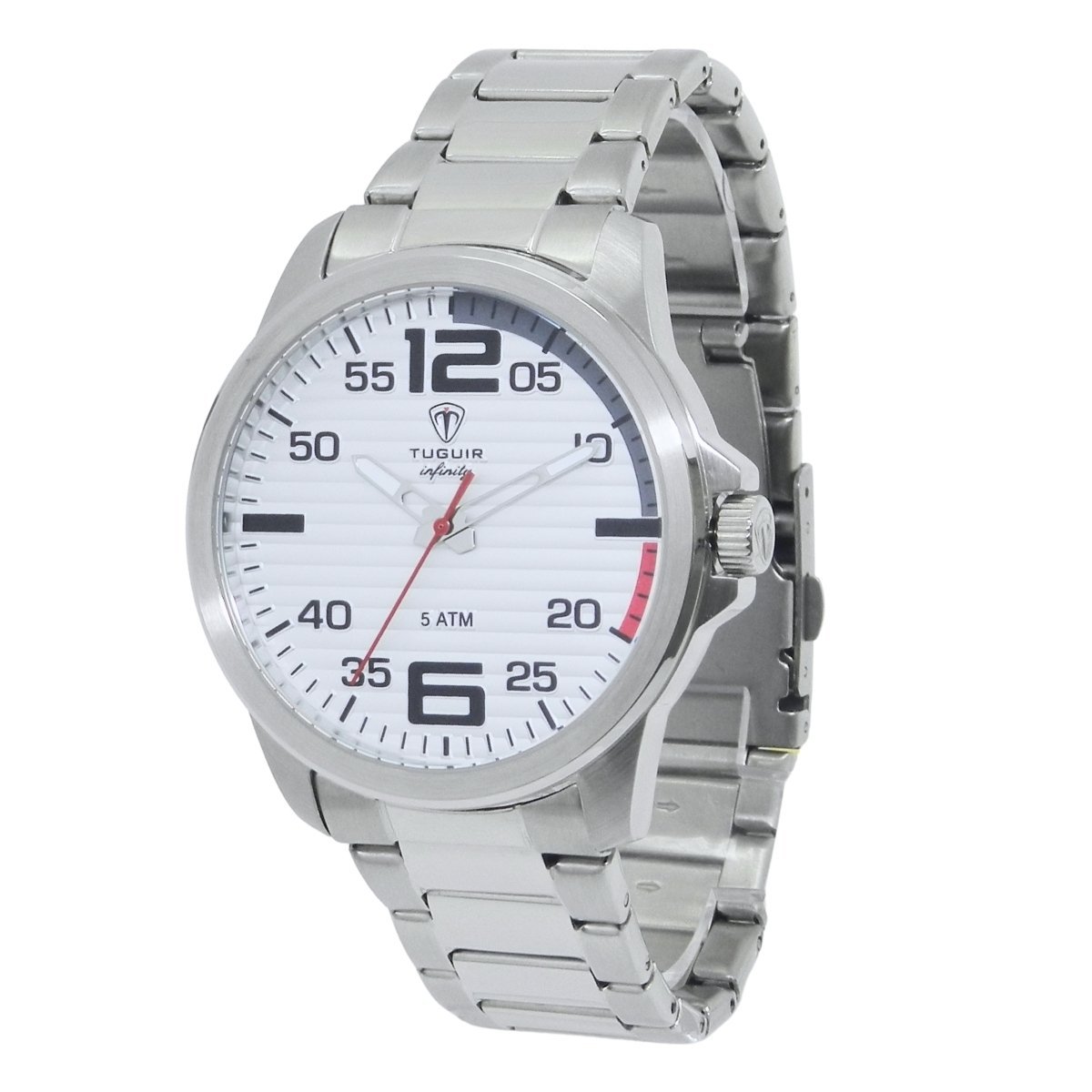 Relógio Masculino de Aço Tuguir Analógico Infinity 9169A Prata e Branco Prata 5