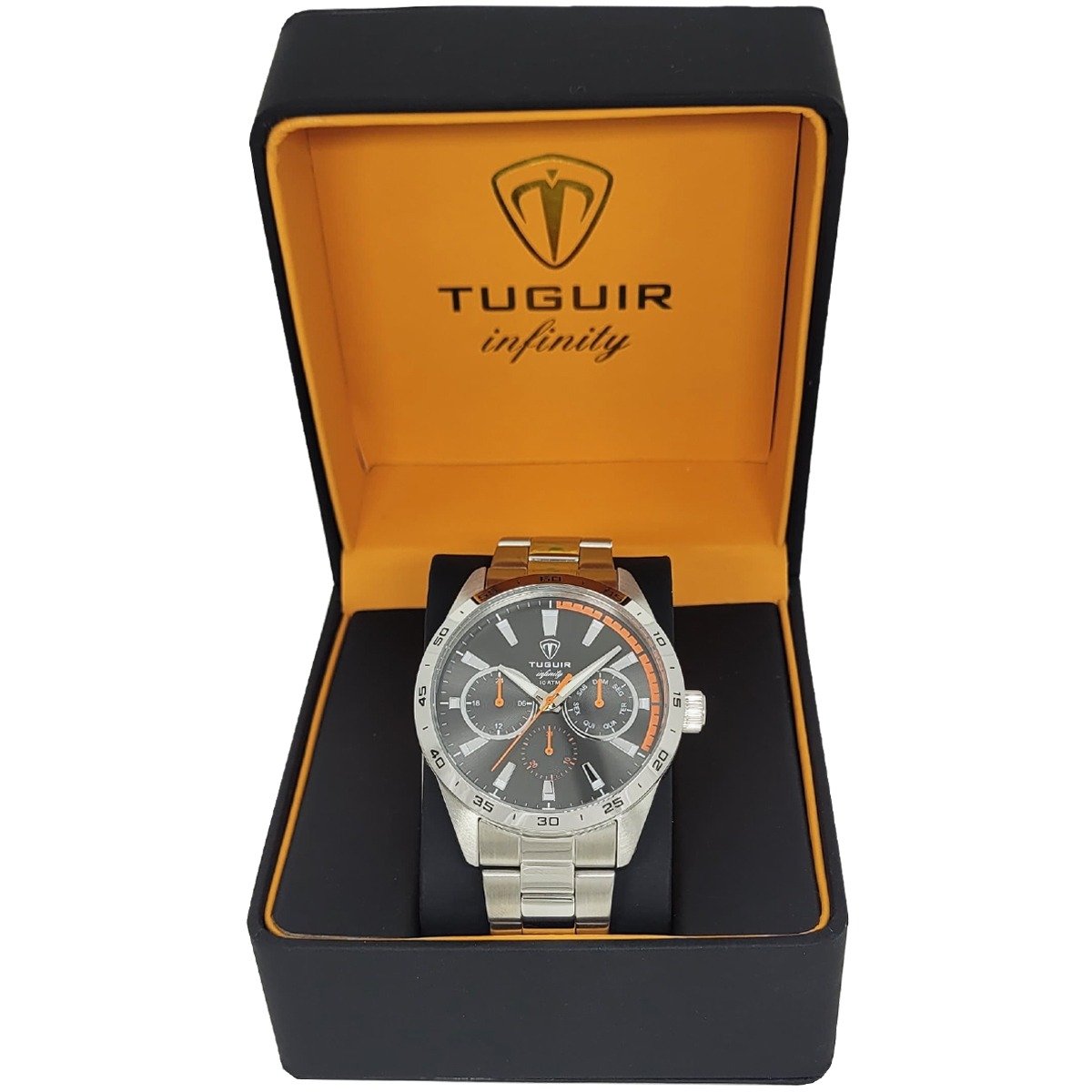 Relógio MultiFunção Masculino Tuguir Analógico Infinity TGI37062 Prata e Preto Prata 3