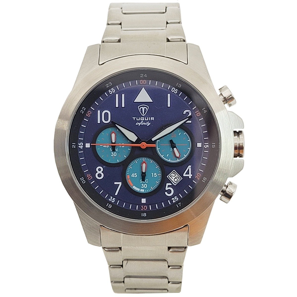 Cronógrafo Masculino Tuguir Analógico Infinity TGI37085 Prata e