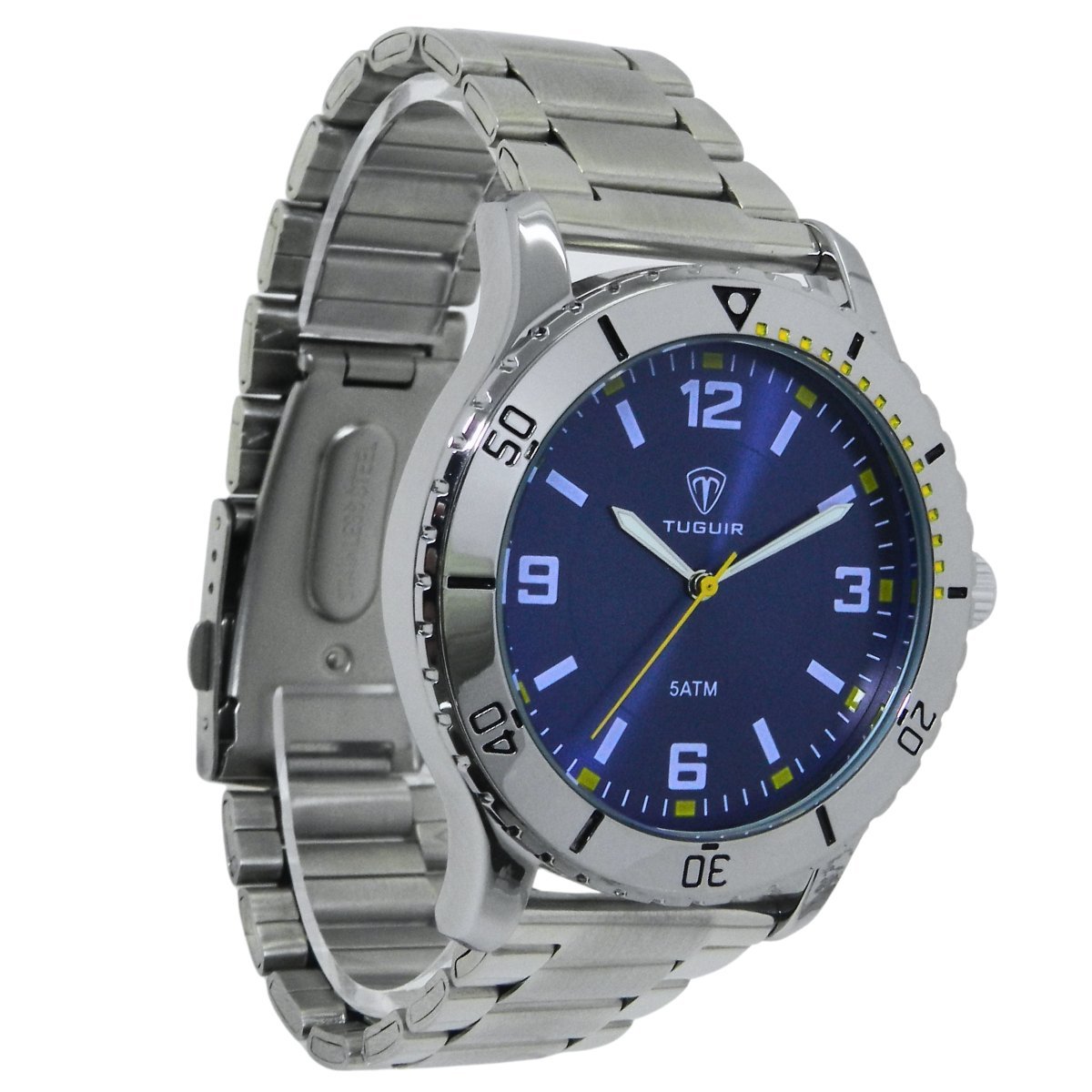 Relógio Masculino Tuguir Analógico TG223-2C Prata e Azul Prata 4