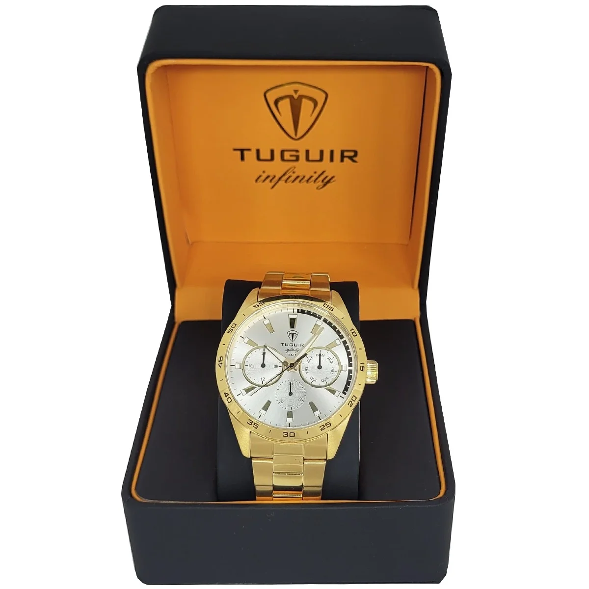 Relógio MultiFunção Masculino Tuguir Analógico Infinity TGI37064 Dourado Dourado 3