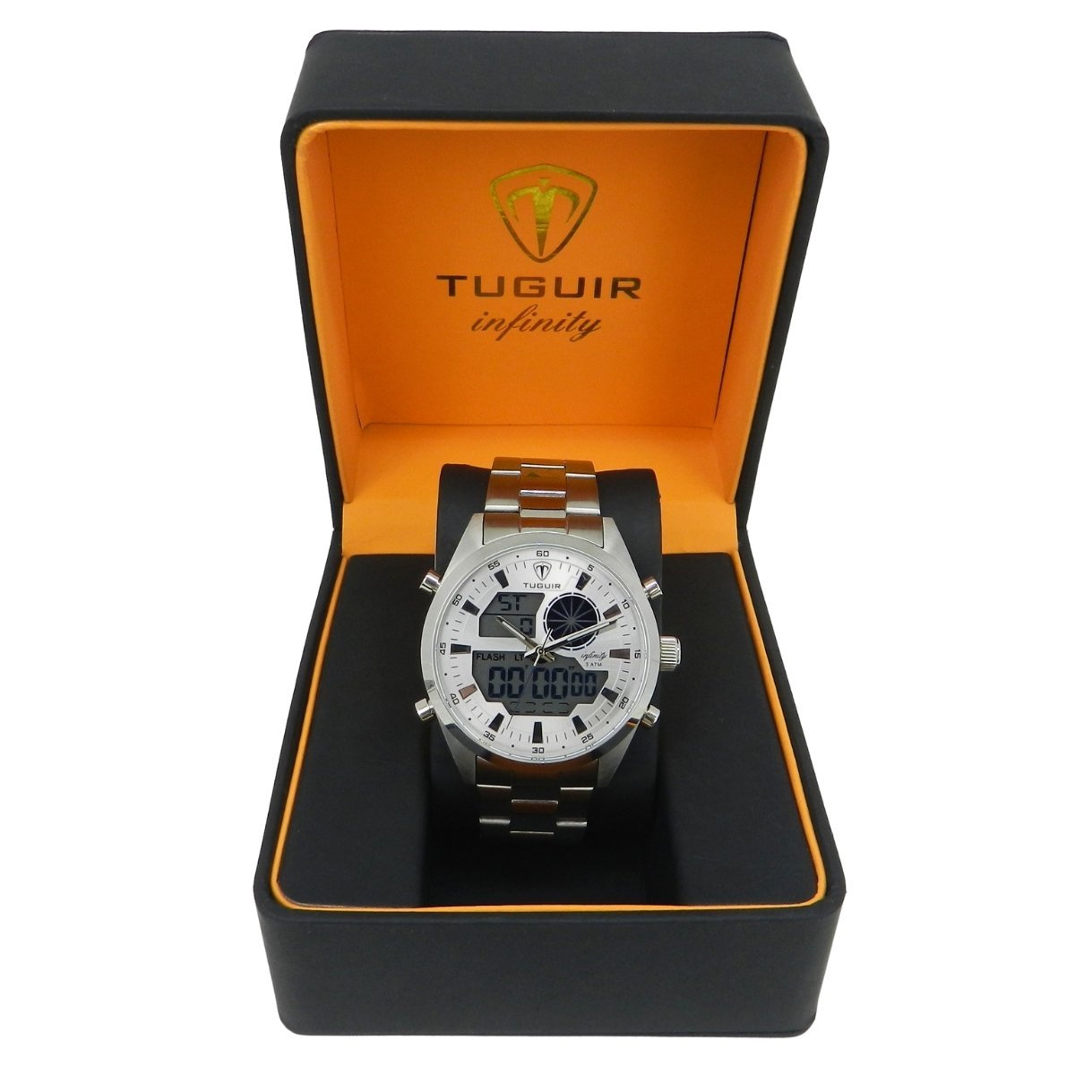 Relógio Masculino de Aço Tuguir AnaDigi Infinity GCS-1265 Prata Prata 2