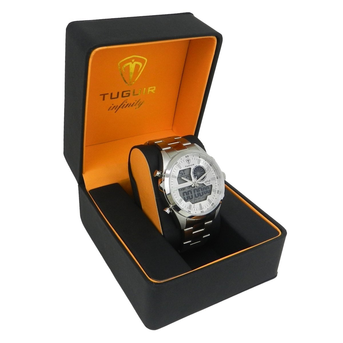 Relógio Masculino de Aço Tuguir AnaDigi Infinity GCS-1265 Prata Prata 3