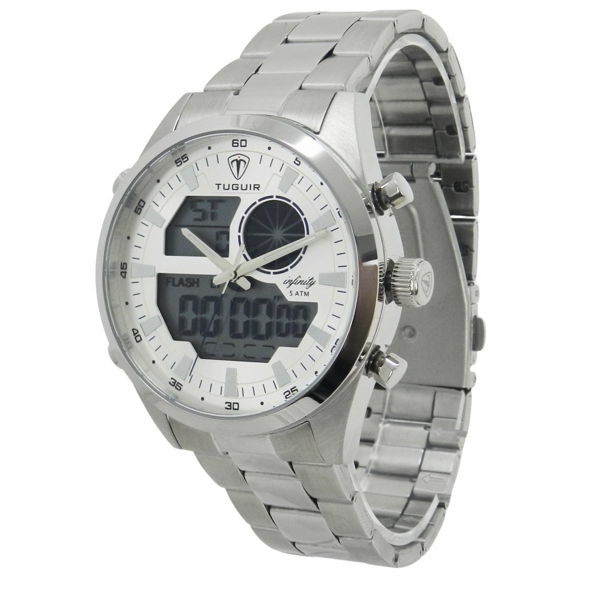 Relógio Masculino de Aço Tuguir AnaDigi Infinity GCS-1265 Prata Prata 5