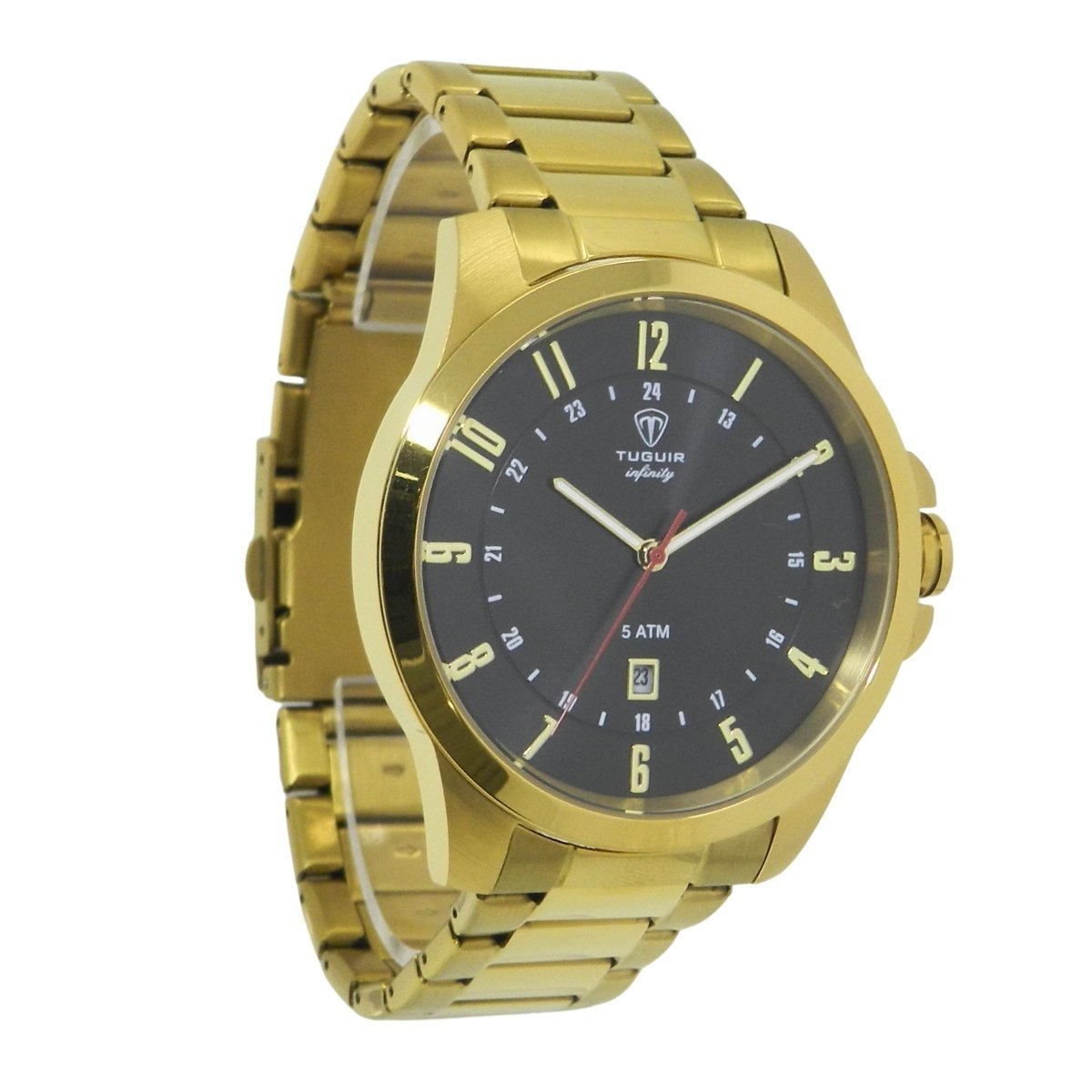 Relógio Masculino de Aço Tuguir Analógico Infinity 6117H Dourado e Preto Dourado 4