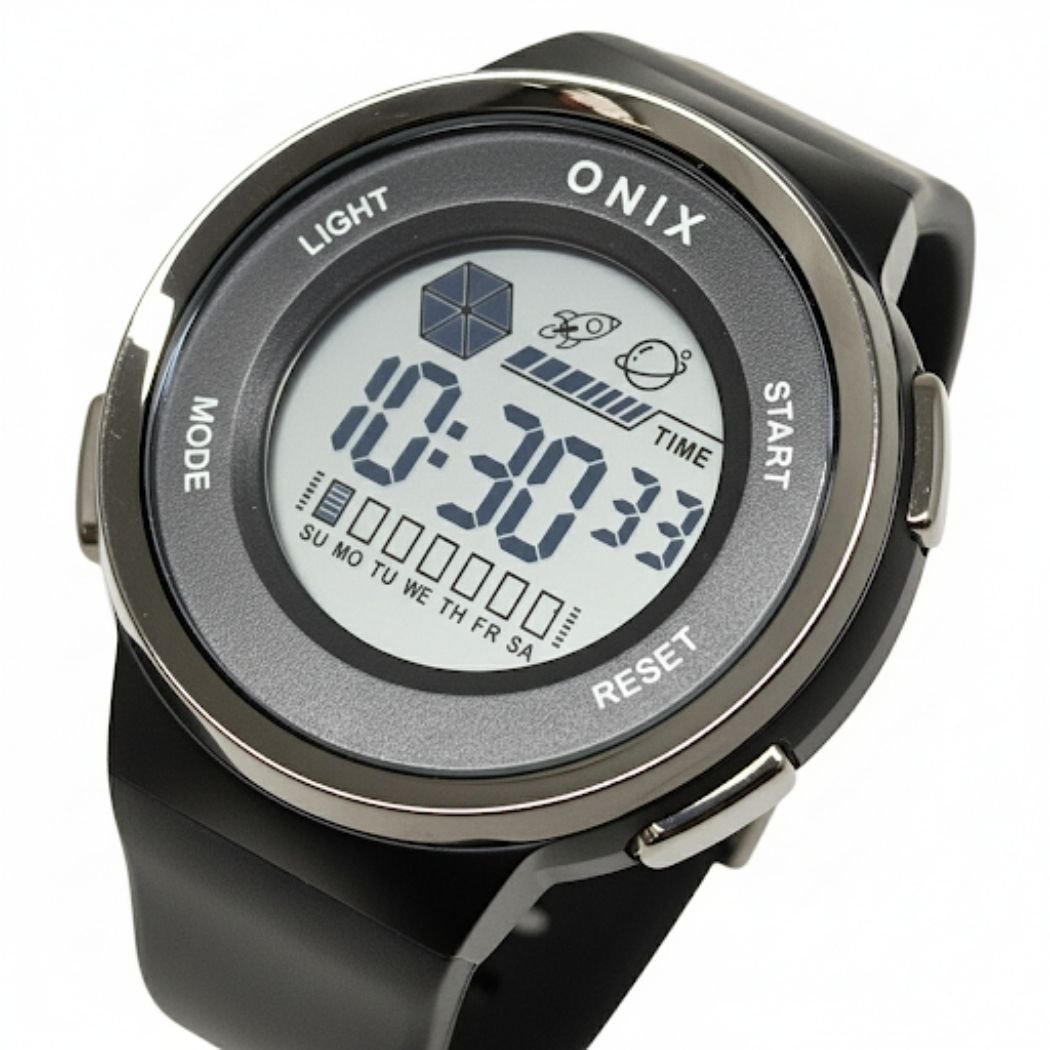 Relógio Masculino Onix Digital IT-1808 Preto e Prata Cinza 2